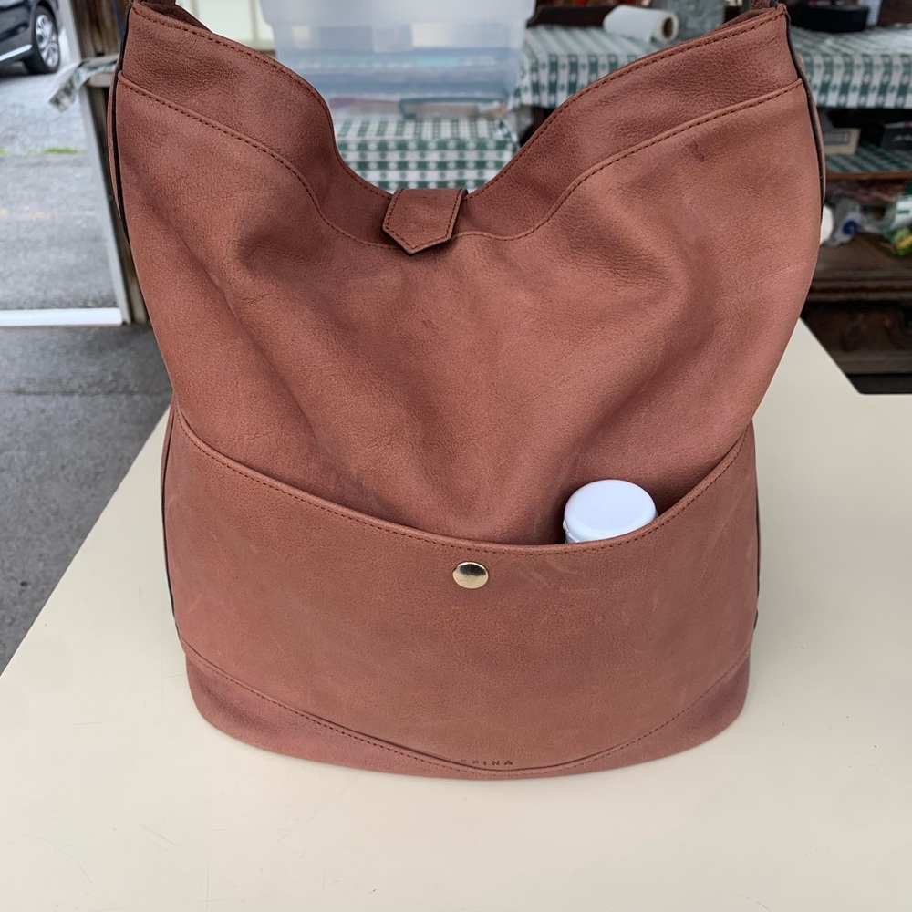 Josefina brown leather backpack diaper bag